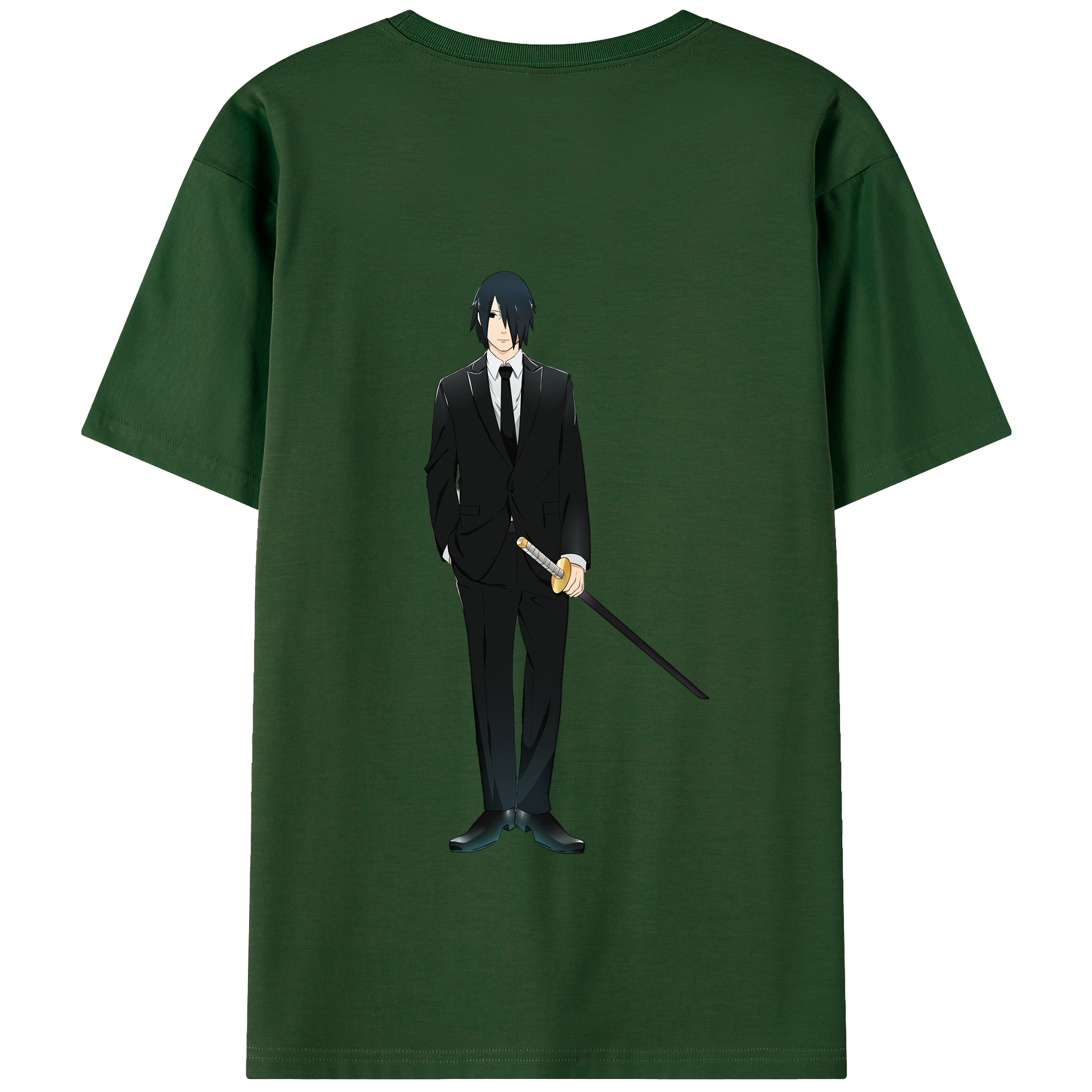（画像用） NARUTO -ナルト- うちは サスケ Uchiha Sasuke 綿100％半袖Tシャツ（背面プリント）
